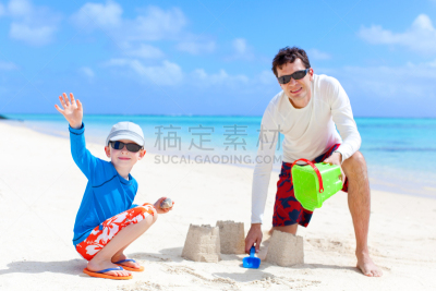家庭,aitutaki,库克群岛,沙雕,水平画幅,沙子,进行中,父母,夏天,户外