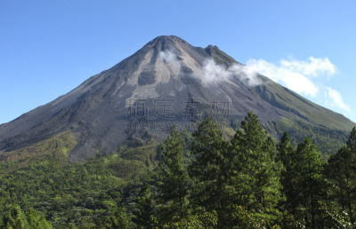 阿雷纳火山,哥斯达黎加,拉福尔图那,阿拉胡埃拉省,广州,水平画幅,户外,烟