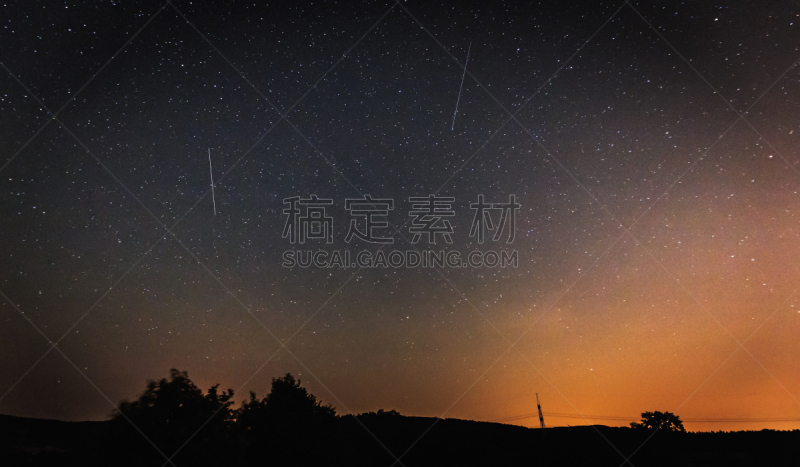 流星群,流星雨,天空,水平画幅,夜晚,无人,珀尔修斯,欧洲,流星,户外