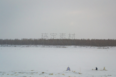 河流,冬天,水平画幅,宁静,无人,灌木,长颈族,户外,秃树,河口
