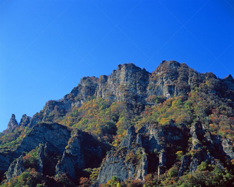 秋天,山,波德巨石,群马县,天空,美,里山,水平画幅,形状,无人