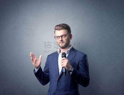 拿着,男商人,麦克风,真实的人,商务,商务研讨会,窗帘,罗马尼亚,扬声器,想法