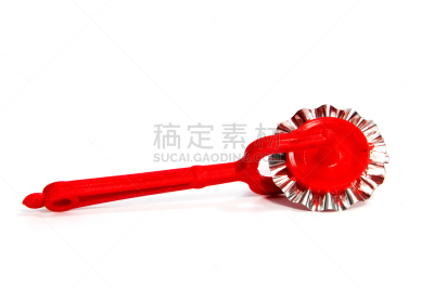 曲别针,小路,圆形,小麦面团,炊具刀,白色背景,分离着色,刀架