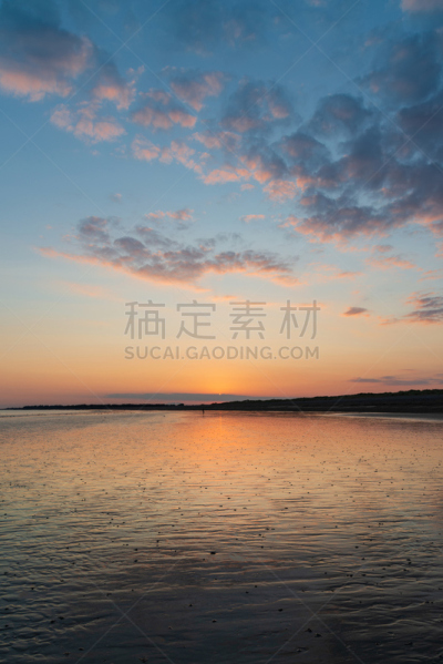 天空,夏天,地形,宏伟,落日海滩,自然美,活力,垂直画幅,利特汉普顿,云