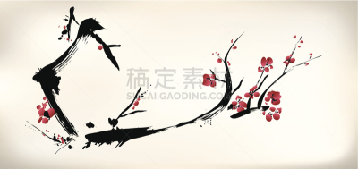 绘画作品,花朵,樱花,墨水,绘画艺术品,水彩颜料,中国,日本,水彩画颜料,绘画插图