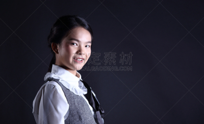 儿童,商务,黑色,女孩,套装,抽象,背景聚焦,美,留白,水平画幅