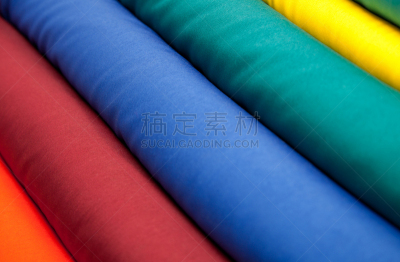 纺织品,倾斜视角,多色的,成一排,式样,水平画幅,绿色,橙色,无人,衣服