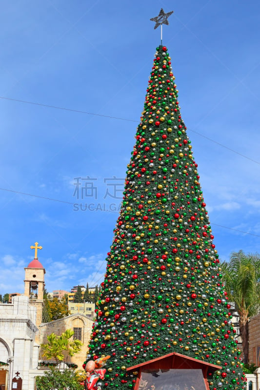 圣诞树,拿撒勒,以色列,franciscan church of the annunciation,希腊正教,垂直画幅,传统,圣诞老人