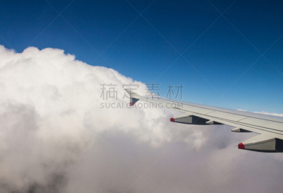 巨大的,飞机,多云,叶子,空中客车a320,天空,风,水平画幅,蓝色,平流层