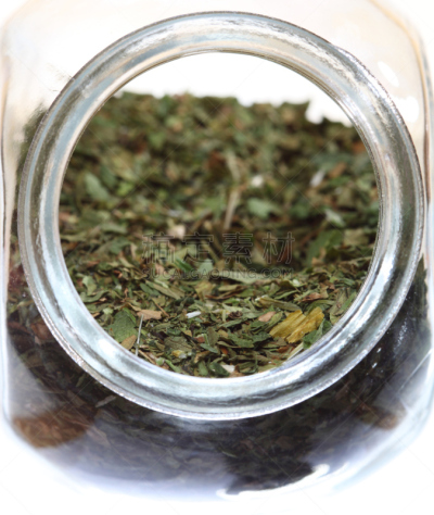 香料,广口瓶,分离着色,特写,拉维纪草植物,垂直画幅,绿色,无人,有机食品,玻璃