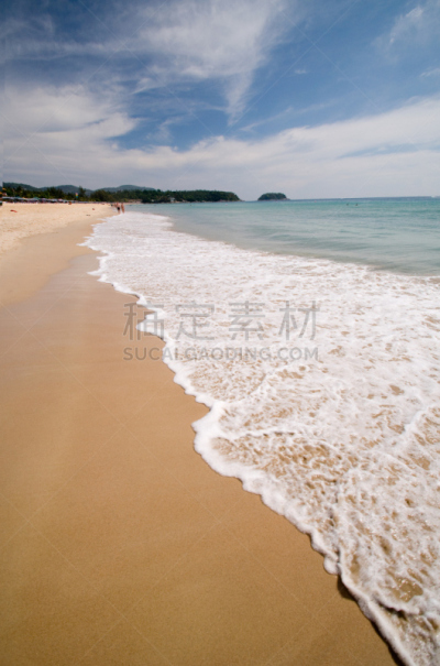 泰国,卡隆海滩,垂直画幅,天空,沙子,无人,户外,白色,东南亚,海滩