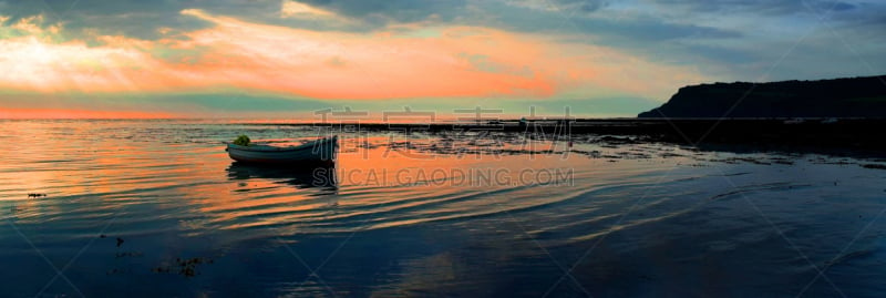 宁静,海岸线,水平画幅,地形,无人,全景,夏天,海岸地形,户外,休闲船