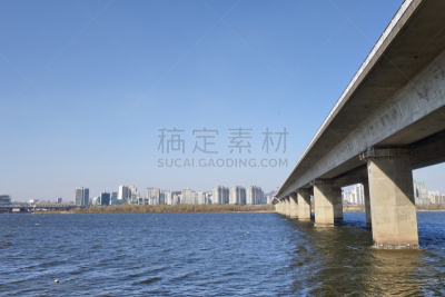 汉江,首尔,桥,在上面,韩国,布拉博喷泉,南山塔,天文台,梁,公园