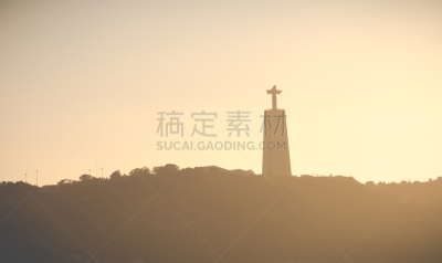 夜晚,葡萄牙,里斯本,纪念碑,水,天空,美,水平画幅,古老的