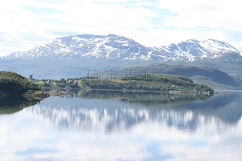 岛,挪威,拖捞船,自然,水,天空,水平画幅,无人,户外,湖