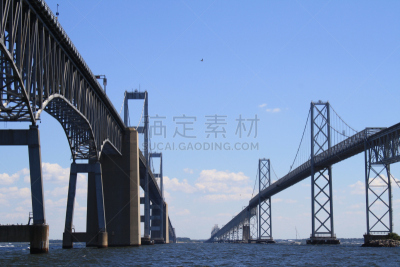 切萨皮克湾桥,船,在下面,看风景,肯特岛,50号公路,比萨尼海滩,里霍博斯海滩,大洋城,切萨皮克湾