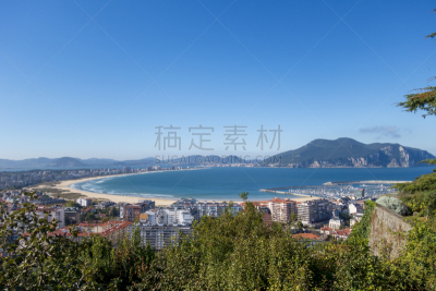 拉雷多,沙子,海滩,西班牙,长的,大西洋,著名景点,海岸线,波浪,新拉雷多