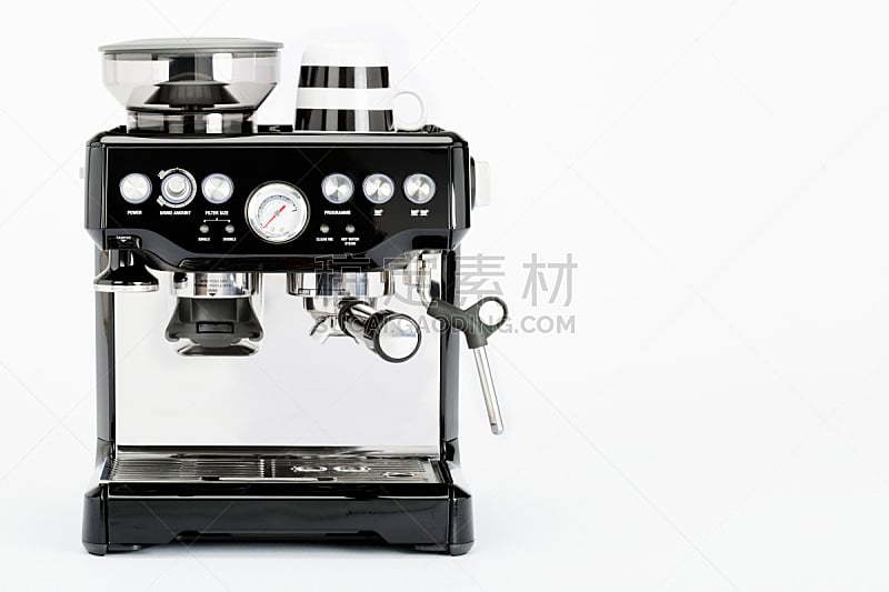 咖啡机,马克杯,白色背景,黑色,咖啡,浓咖啡,机器,磨光机,魔杖,斯洛伐克