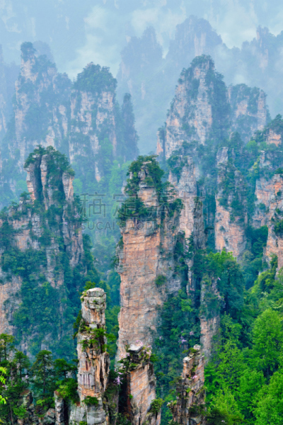 张家界,中国,山,世界遗产,环境,云,沙岩,天气,著名景点,湖南省