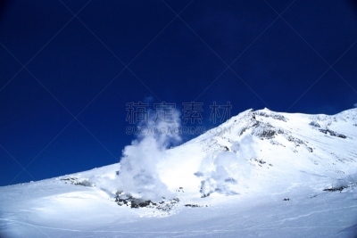 风景,留白,非都市风光,旅游目的地,水平画幅,雪,无人,蓝色,旭川,旭岳火山