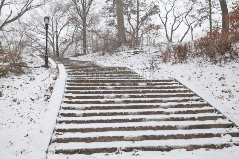 公园,白昼,法拉盛草坪公园,法拉盛,台阶,水平画幅,雪,无人,偏远的,户外