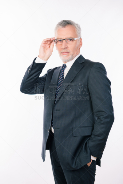 眼镜,男商人,信心,智慧,拿着,专业人员,背景分离,仅男人,导演,领导能力