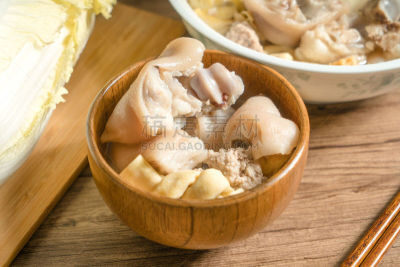 猪蹄,木制,汤,背景,传统,热,清新,香料,食品,中国食品