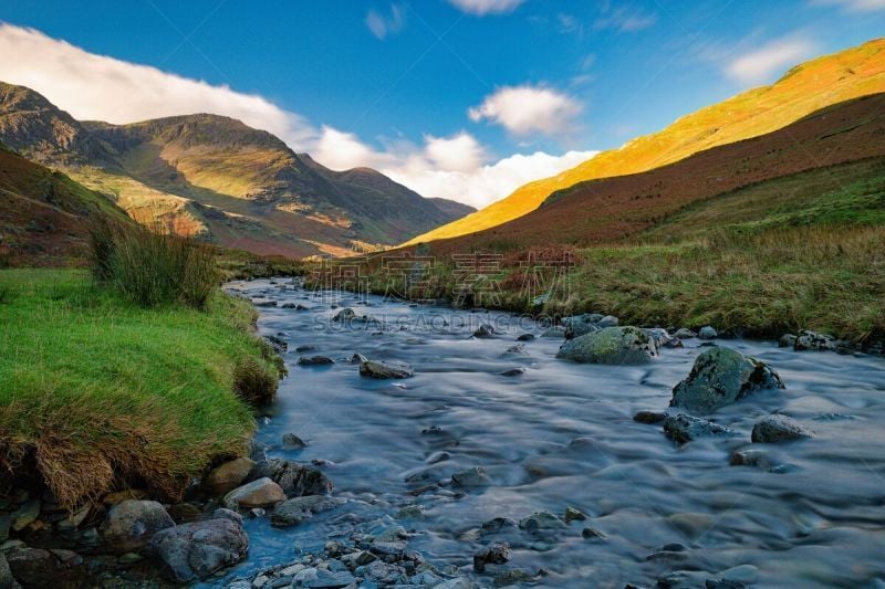 英国,英格兰湖区,霍尼斯特山口,云,草,自然美,岩石,户外,天空,山谷