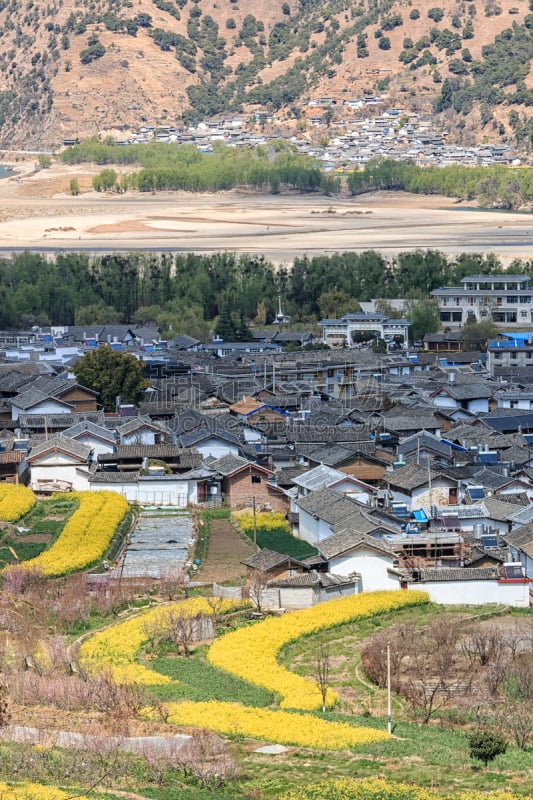 丝绸之路,丽江,云南省,航拍视角,南,部分,乡村,东京彩虹桥,滋贺县,纳西族