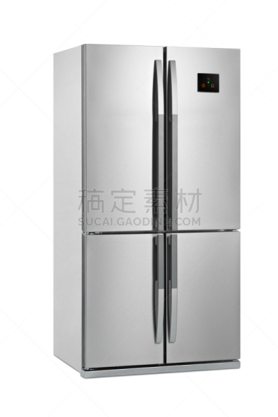 巨大的,冰箱,抽屉,垂直画幅,留白,灰色,无人,金属,门,把手