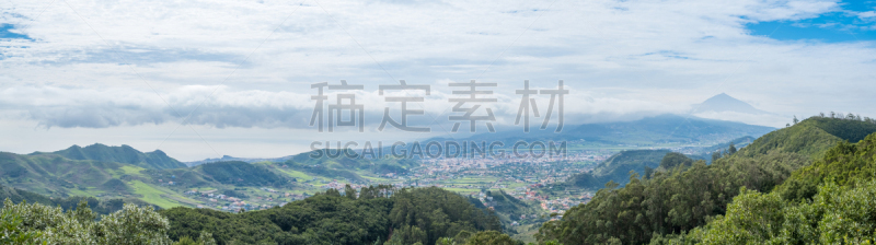 山,地形,乡村,全景,山谷,森林,拉奥罗塔瓦,皮可德泰德山,特内里费岛,生物学过程