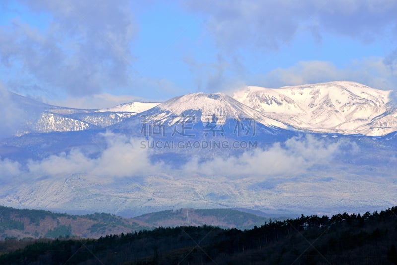 山,水平画幅,冬天,雪,无人,福岛县,户外,两极气候,太东,山脉