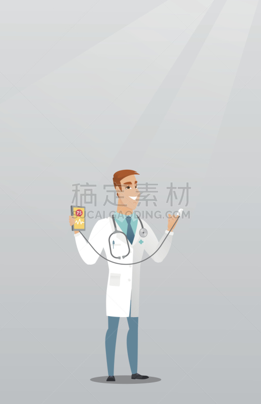 人类心脏,豆科植物,测量工具,移动应用程序,心脏泵,血压计,心脏病专家,生物医学插图,健康保健