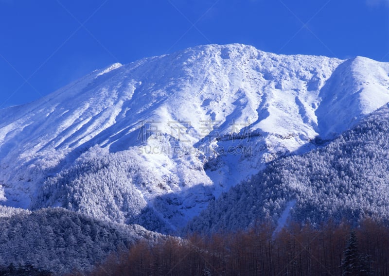 御岳山,秩父多摩甲斐国立公园,日本阿尔卑斯山脉,岐阜县,东海区,天空,水平画幅,档案,雪,无人