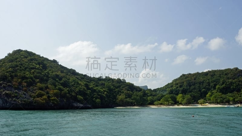 泰国,船,著名景点,绿松石色,岩石,夏天,户外,天空,花岗岩,安通群岛国家海洋公园