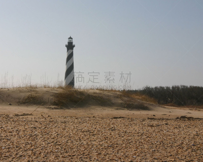 海滩,海特瑞斯灯塔,水,北卡罗来纳,海特瑞斯角,水平画幅,无人,大西洋,货运,海岸地形