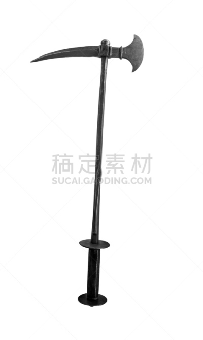 戟,远古的,斧,白色背景,垂直画幅,古董,档案,传统,古老的,尖利