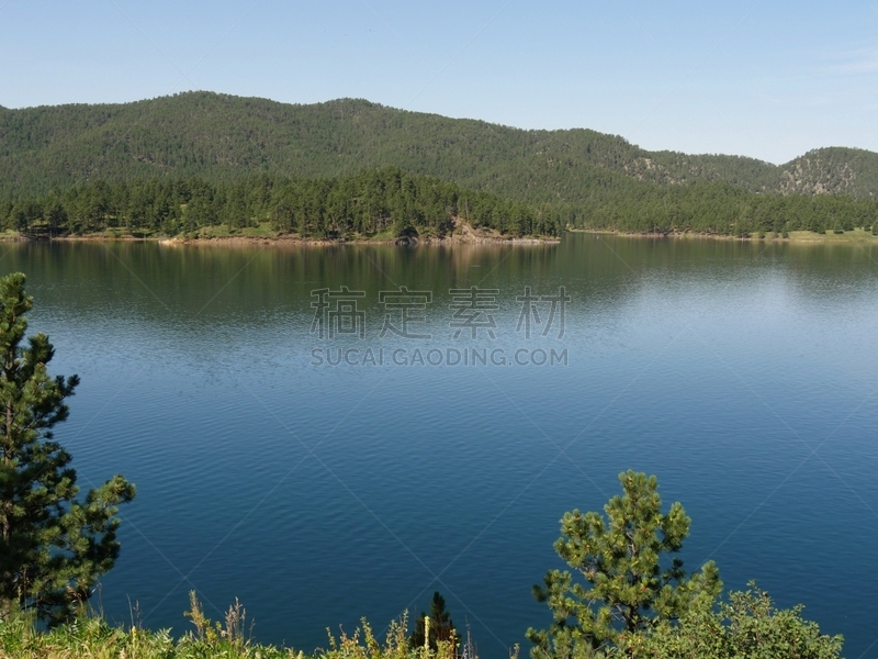 南达科他州,水坝,湖,环境,草,黑山,河流,夏天,户外,天空