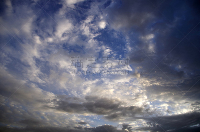 天空,蓝色,云,美,水平画幅,纹理效果,巨大的,户外,云景