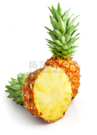 绿色,水果,清新,叶子,菠萝,横截面,垂直画幅,素食,无人,有机食品