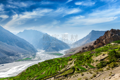 毕底,山谷,喜马拉雅山脉,河流,喜马偕尔邦,交通方式,小路,2015年,户外,印度