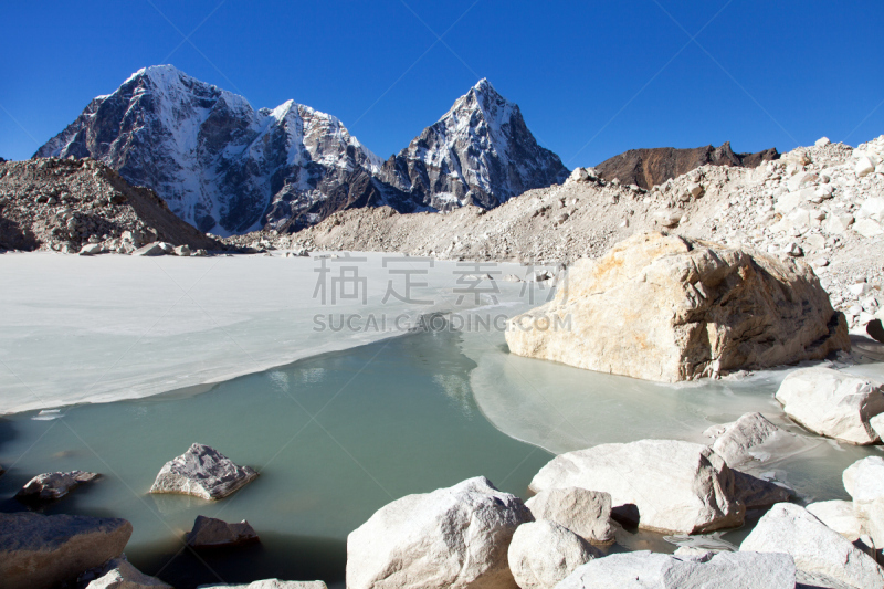 喜马拉雅山脉,尼泊尔,khumbu glacier,山脉,看风景,天空,洛矶山脉