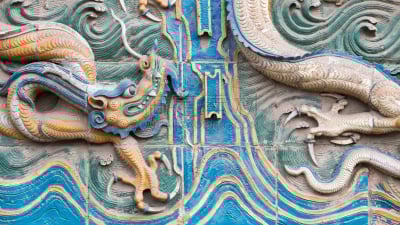 中国,九龙壁,平遥,大特写,国际著名景点,传统,数字9,华丽的,建筑物门,瓷砖