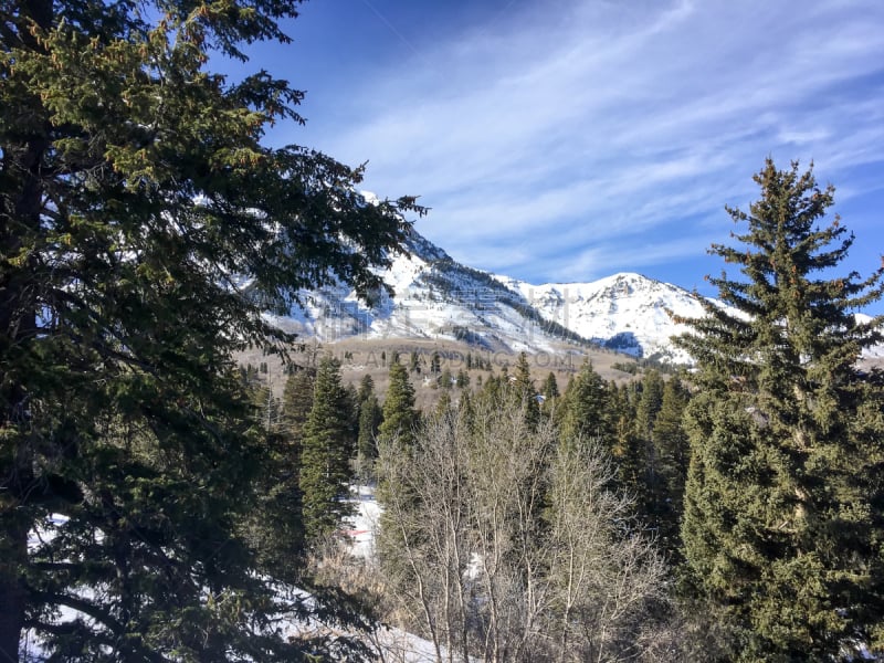 山,滑雪运动,人,美国西部,洛矶山脉,休闲活动,水平画幅,雪,无人,哇萨奇山州立公园