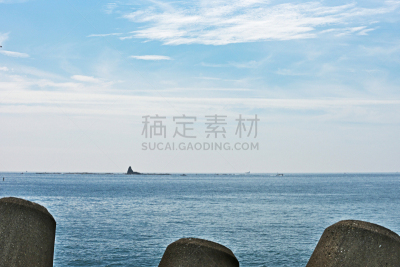 水平画幅,岩石,无人,峭壁,日本,茅奇海滩,户外,太平洋,岛,神奈川县
