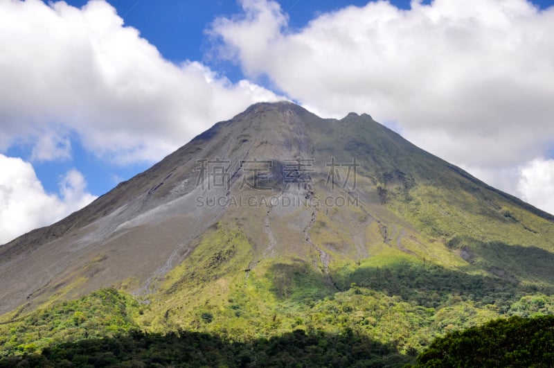 阿雷纳火山,天空,水平画幅,云,无人,火山地形,巨大的,户外,预兆的,非凡的