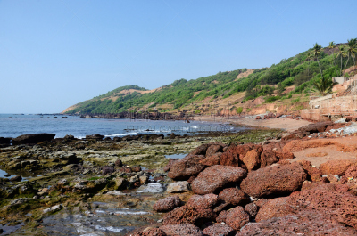 海滩,果阿,anjuna,印度,鸡尾酒,自然美,天空,度假胜地,水平画幅,山