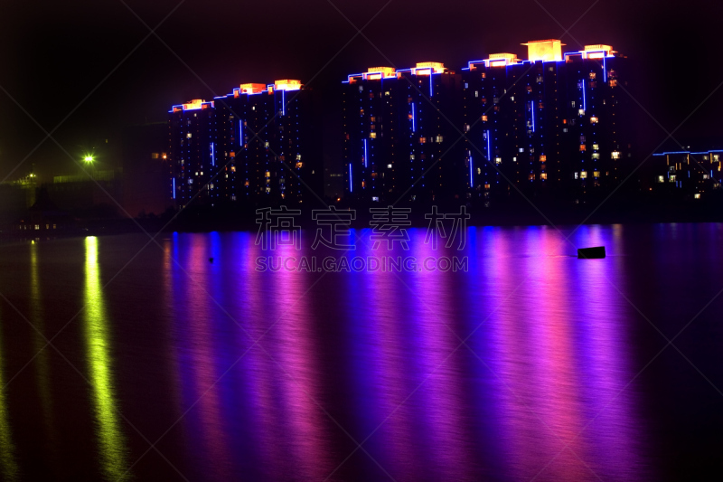 夜晚,辽宁省,河流,公寓,attila the hun,抚顺,水,新的,水平画幅,无人