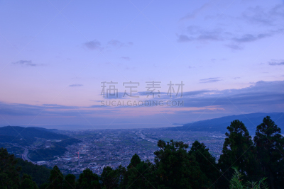 曙暮光,神奈川县,地形,日本,天空,美,里山,水平画幅,透过窗户往外看,主干路
