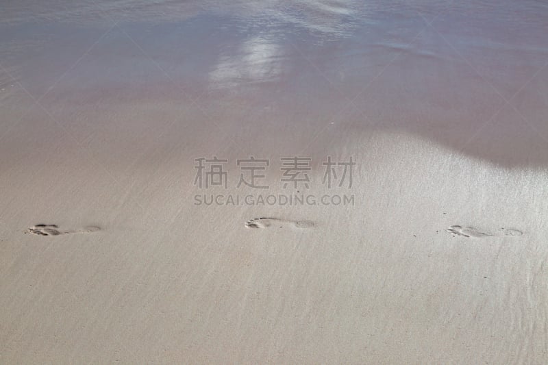 脚印,沙子,海滩,热带气候,自然美,海岸线,背景,休闲活动,夏天,户外